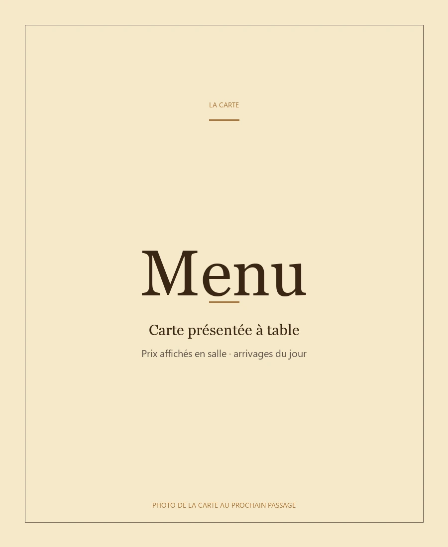 Carte Boulangerie Erima, photo de la carte au prochain passage